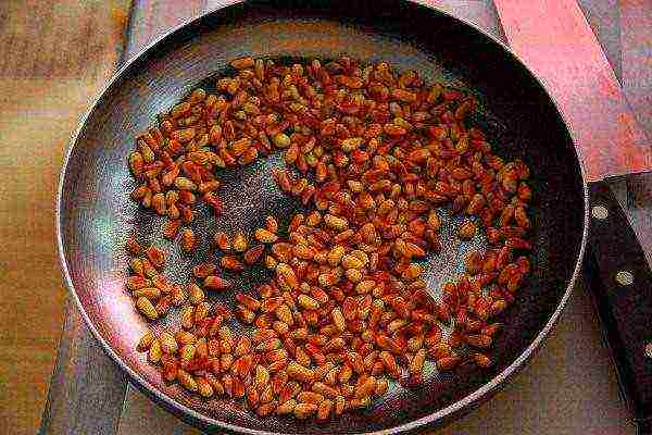 When roasting the kernels, cedar oil is released