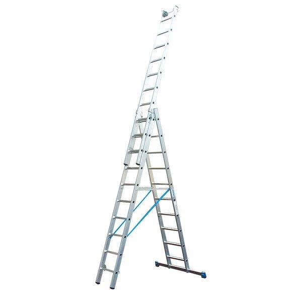Aluminum three-section ladder: types, scope