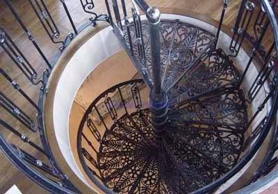 And if the iron spiral staircase also has forged steps, then this will give odds to any design using any other materials