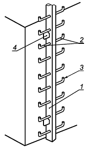Drawing of a vertical structure with one post.