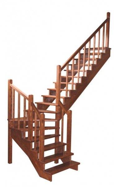 Structure d'escalier d'angle en bois légère et fiable