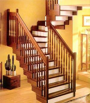 Wooden staircase on metal kosoura (wood sheathed)