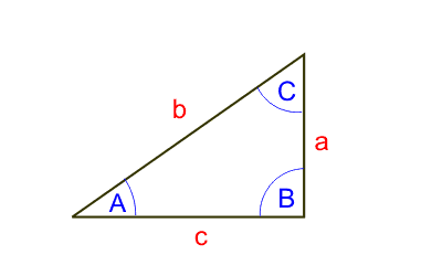 Lungimea corzii sau coardei de arc poate fi calculată de-a lungul laturilor triunghiului