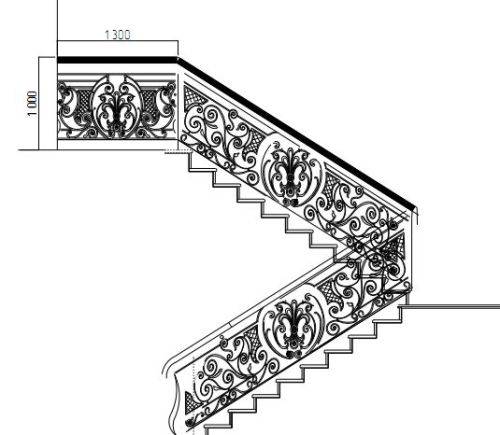 Sketch of a wrought iron fence