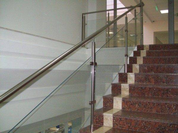 Photo of a staircase with a plastic fence.