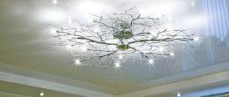 Chandelier on a stretch ceiling