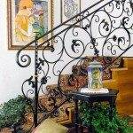 Forged metal stair railing