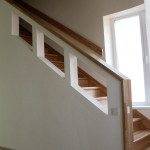 Staircase with plasterboard railing