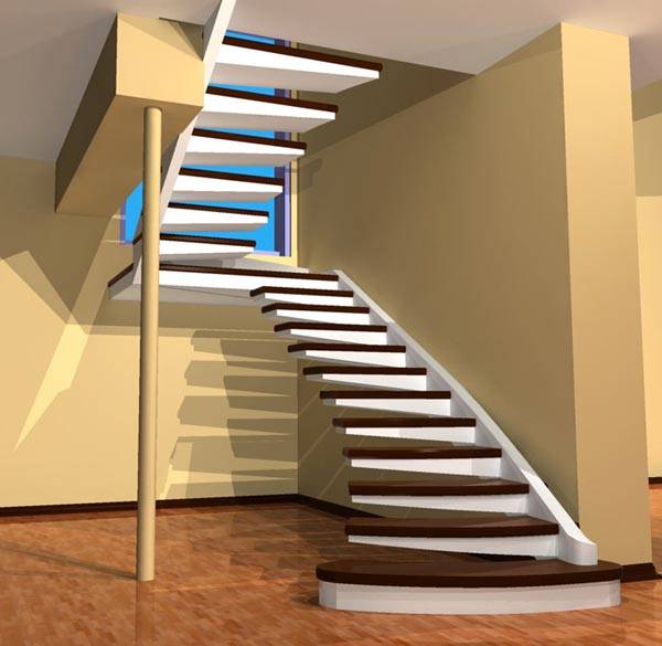 A magánház második emeletére vezető lépcső nemcsak funkcionális, hanem gyönyörű is lehet.