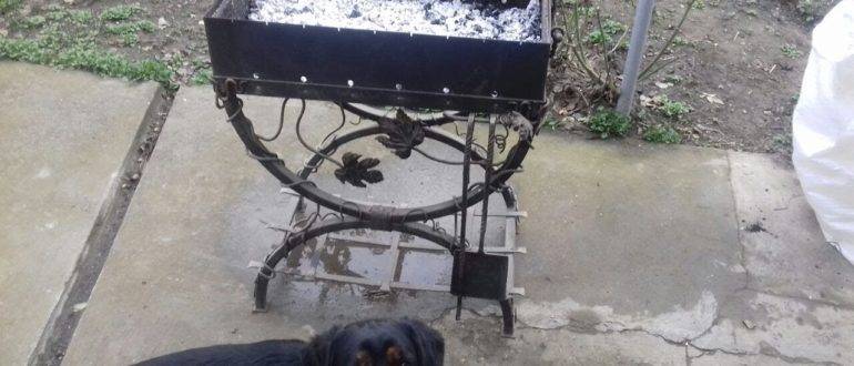 Brazier and dog