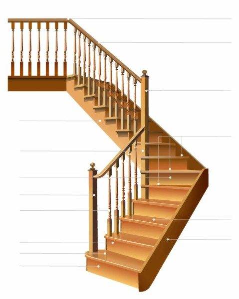 The photo shows a wooden staircase.