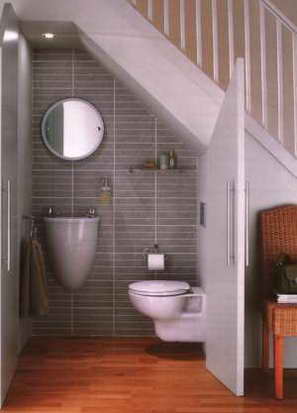 The photo shows a very good solution with the placement of a bathroom