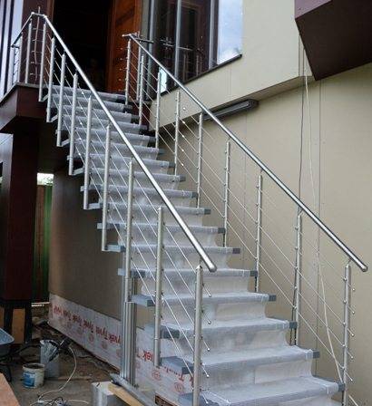 Outdoor modular staircase for summer cottages