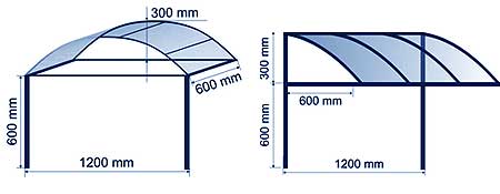 Isa sa mga pagpipilian para sa isang canopy sa harap ng pintuan