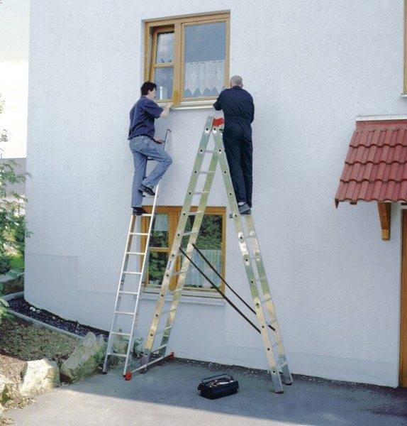 One ladder will allow two people to do the work.
