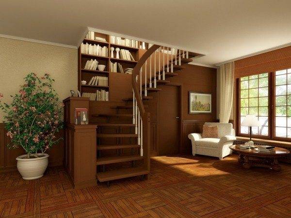 Swivel staircase to the second floor