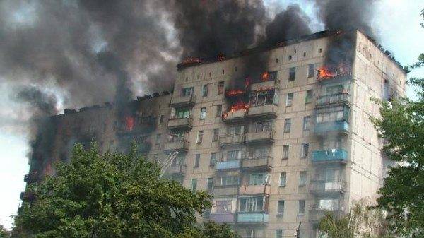 Fire in a nine-story building