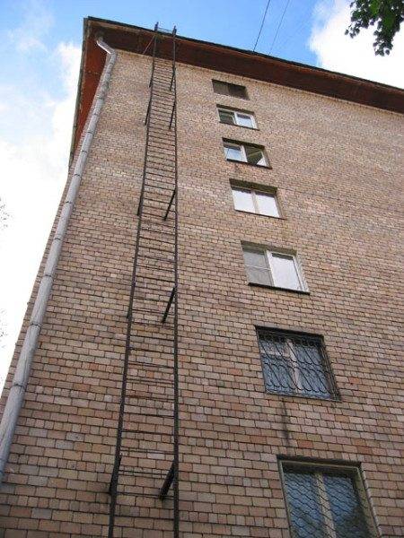 Firefighters outdoor stationary ladders are a means of ensuring the safety of life.