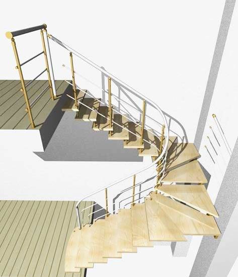 Projet d'escalier avec plateformes.