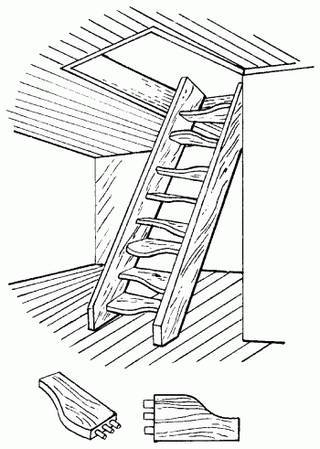 Construcție simplă a scării de la mansardă.