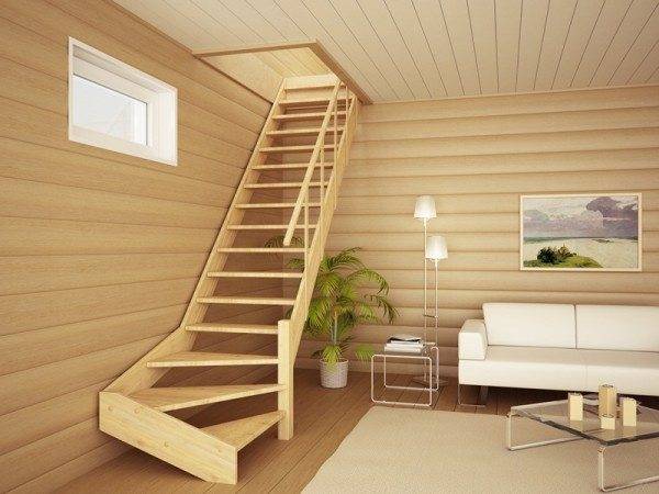 Sans prétention dans l'exécution, mais, néanmoins, très original escalier en bois