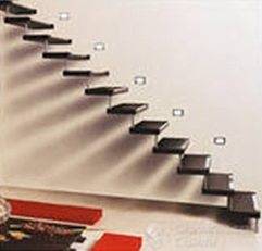 Straight staircase without railings