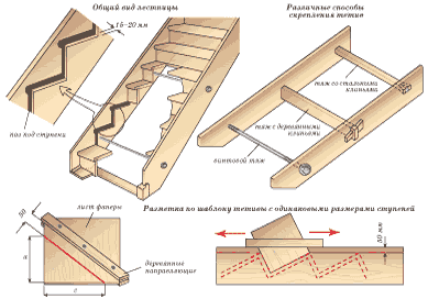 Une représentation schématique d'une échelle sur des cordes d'arc.