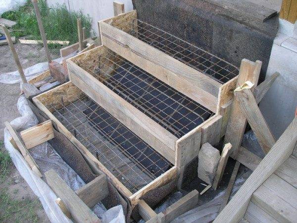 Special formwork for pouring concrete steps