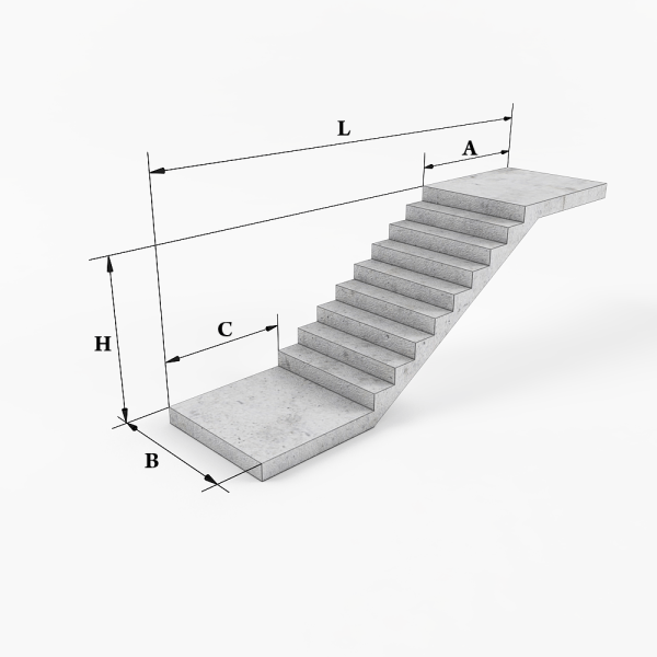 Steps with interfloor areas