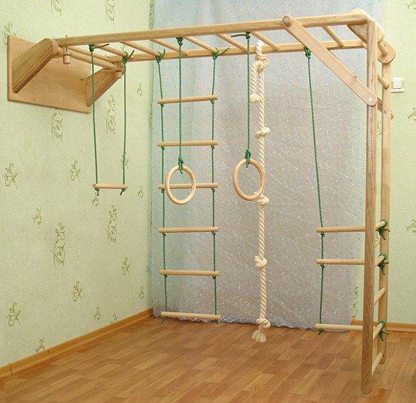Rope and wooden ladders