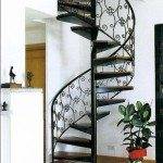 Spiral forged metal staircase