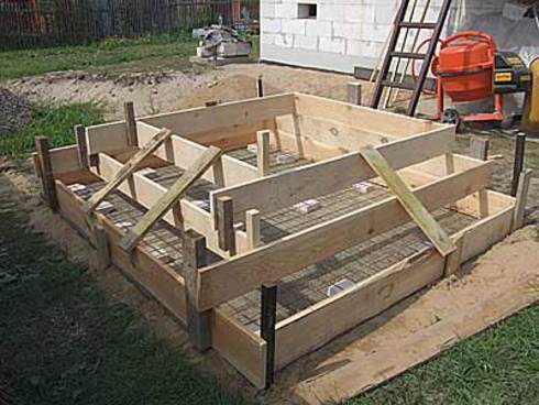 Formwork yang terdedah.